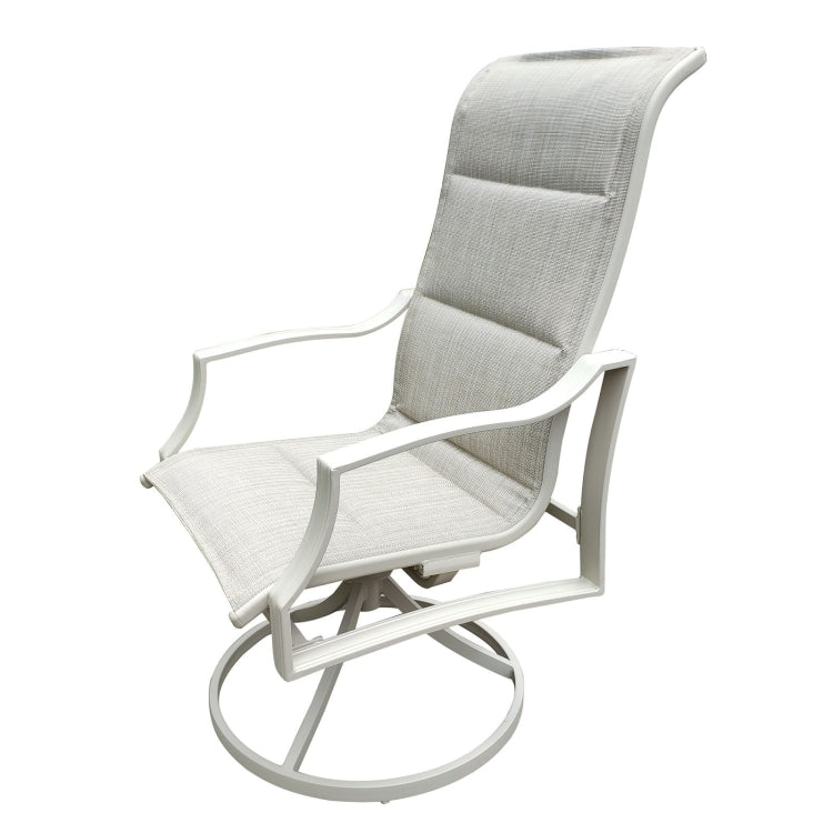 [US Warehouse] 4 PCS Aluminum Alloy Patio Swivel Dining Chairs