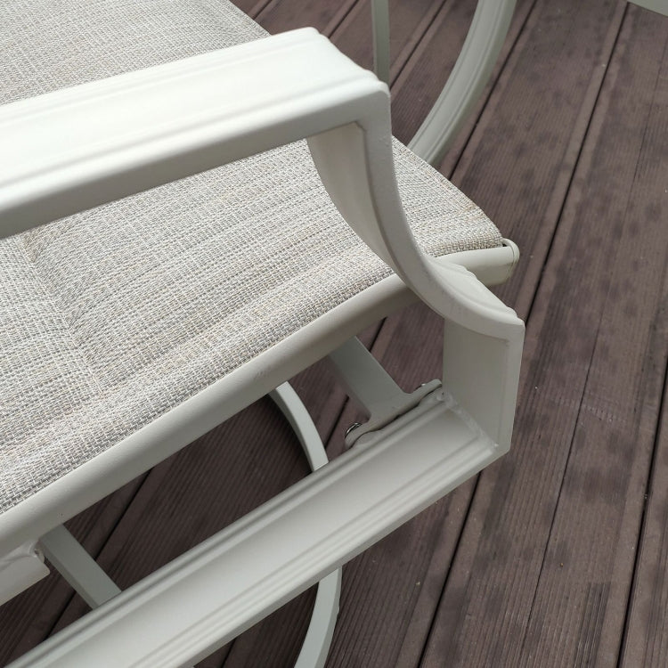 [US Warehouse] 4 PCS Aluminum Alloy Patio Swivel Dining Chairs