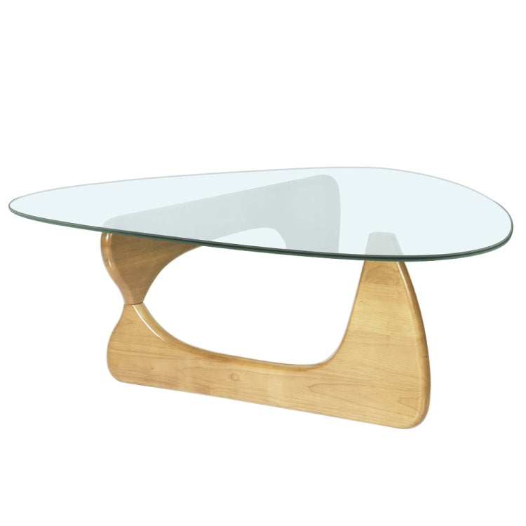 [UK Warehouse] TY-110-12N Nordic Coffee Table Triangle Solid Wood Tempered Glass Coffee Tableï¼ˆFraxinus Mandshuricaï¼‰