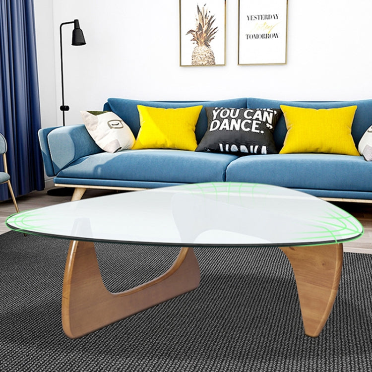 [UK Warehouse] TY-110-12N Nordic Coffee Table Triangle Solid Wood Tempered Glass Coffee Tableï¼ˆFraxinus Mandshuricaï¼‰