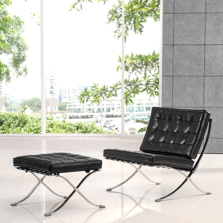 [UK Warehouse] BS804A 2 in 1 Living Room Leisure Sofa Chairs Foldable Single Leather Chairs + Step Stool Set