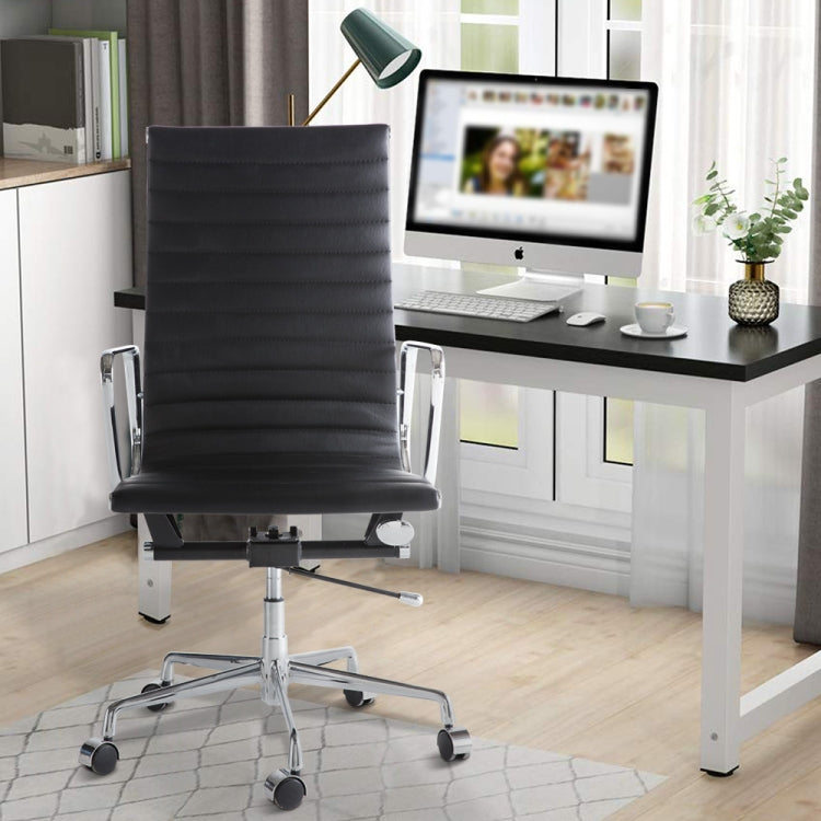 [UK Warehouse] HJ202A Hyperboloid Design Rotatable Lifting Adjustable Office Chairs PU Leather Recliner with Armrests, Size: (106-116) x 67 x 59cm