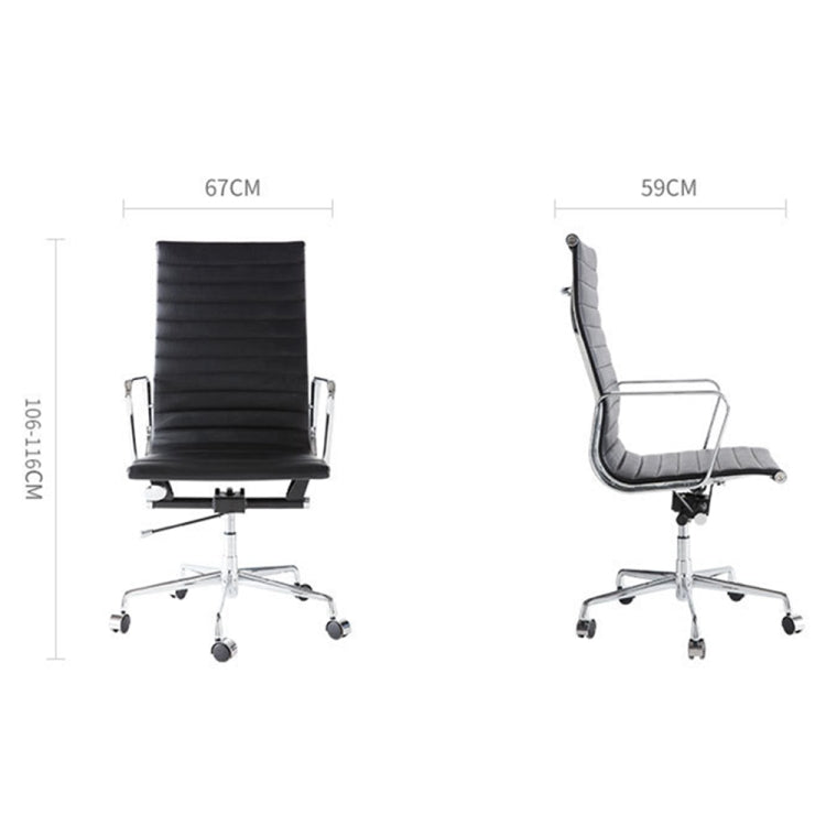 [UK Warehouse] HJ202A Hyperboloid Design Rotatable Lifting Adjustable Office Chairs PU Leather Recliner with Armrests, Size: (106-116) x 67 x 59cm