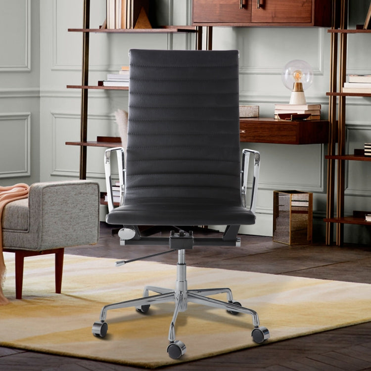 [UK Warehouse] HJ202A Hyperboloid Design Rotatable Lifting Adjustable Office Chairs PU Leather Recliner with Armrests, Size: (106-116) x 67 x 59cm