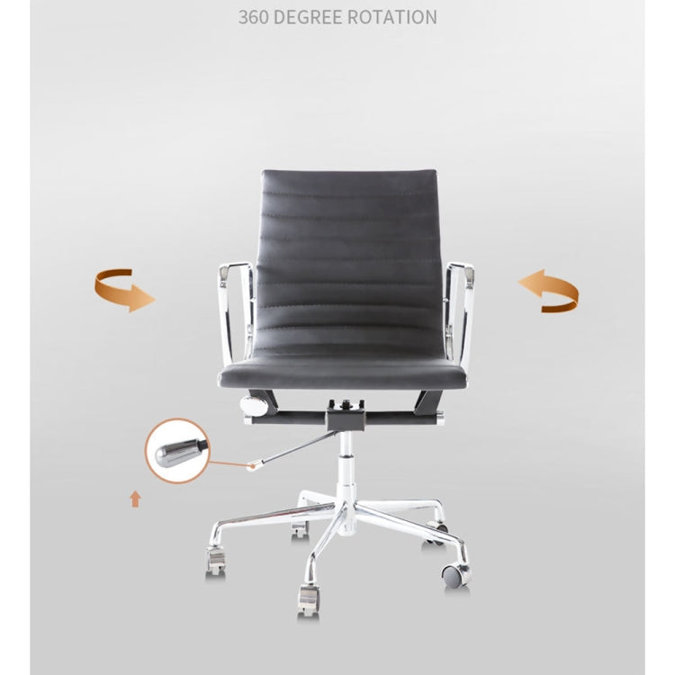 [UK Warehouse] HJ202B Hyperboloid Design Rotatable Lifting Adjustable Office Chairs PU Leather Recliner with Armrests, Size: (90-100) x 63 x 59cm
