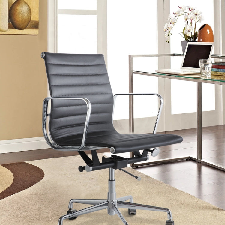 [UK Warehouse] HJ202B Hyperboloid Design Rotatable Lifting Adjustable Office Chairs PU Leather Recliner with Armrests, Size: (90-100) x 63 x 59cm