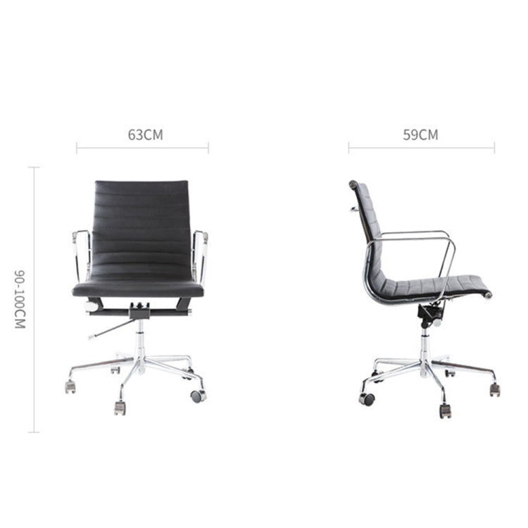 [UK Warehouse] HJ202B Hyperboloid Design Rotatable Lifting Adjustable Office Chairs PU Leather Recliner with Armrests, Size: (90-100) x 63 x 59cm
