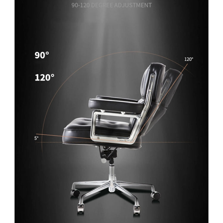 [UK Warehouse] HJ205A Rotatable Lifting Adjustable Office Chairs Retro PU Leather Leisure Chairs Gaming Chairs Recliner(Black)