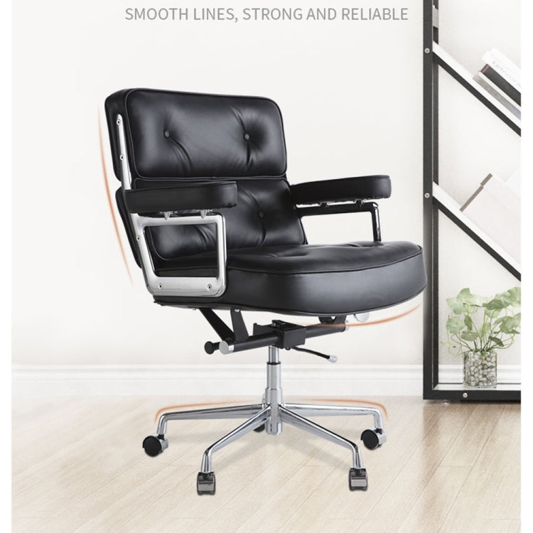 [UK Warehouse] HJ205A Rotatable Lifting Adjustable Office Chairs Retro PU Leather Leisure Chairs Gaming Chairs Recliner(Black)