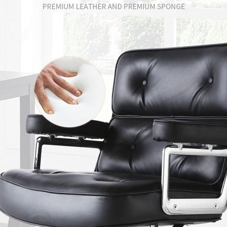 [UK Warehouse] HJ205A Rotatable Lifting Adjustable Office Chairs Retro PU Leather Leisure Chairs Gaming Chairs Recliner(Black)