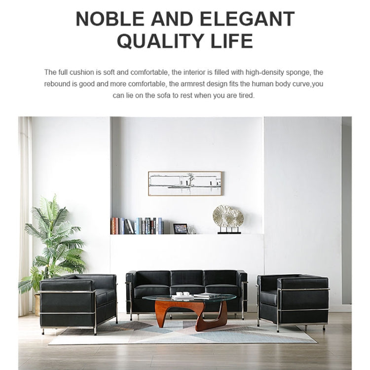 [UK Warehouse] SF201A Stainless Steel Frame PU Leather Sofa Living Room Lounge Sofa Single Sofa
