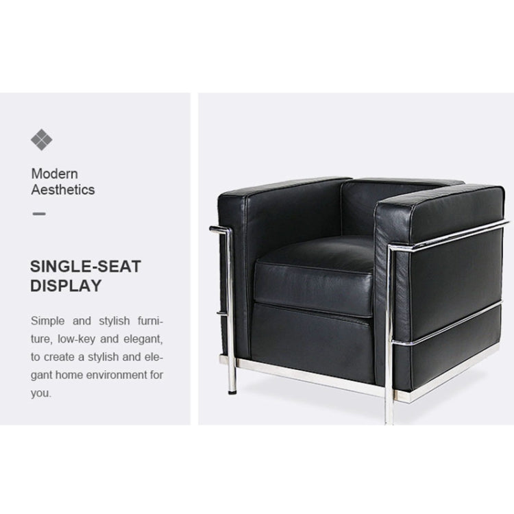 [UK Warehouse] SF201A Stainless Steel Frame PU Leather Sofa Living Room Lounge Sofa Single Sofa