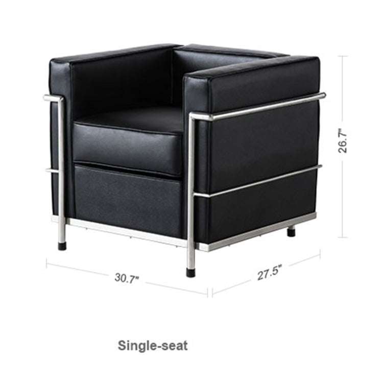[UK Warehouse] SF201A Stainless Steel Frame PU Leather Sofa Living Room Lounge Sofa Single Sofa