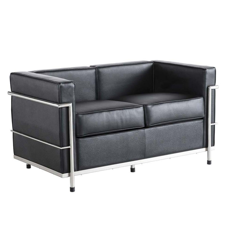 [UK Warehouse] SF202A Stainless Steel Frame PU Leather Sofa Living Room Lounge Sofa Double Sofa