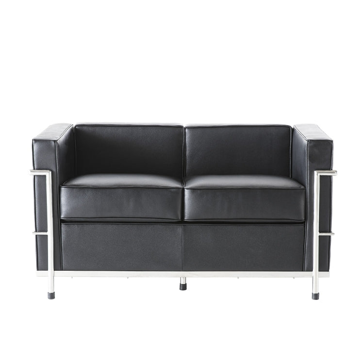 [UK Warehouse] SF202A Stainless Steel Frame PU Leather Sofa Living Room Lounge Sofa Double Sofa