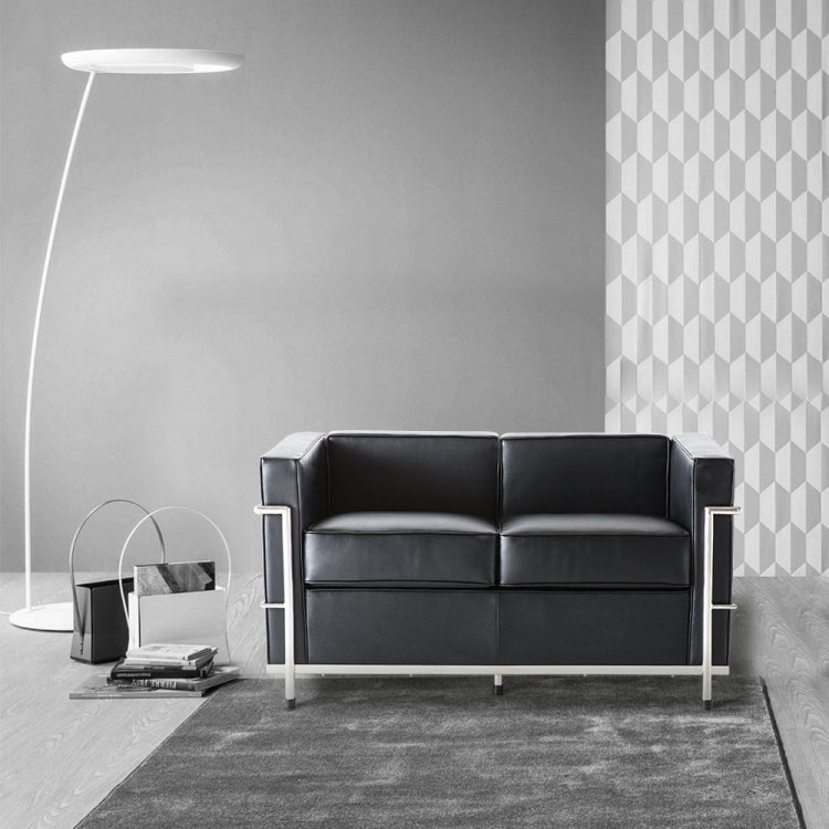 [UK Warehouse] SF202A Stainless Steel Frame PU Leather Sofa Living Room Lounge Sofa Double Sofa