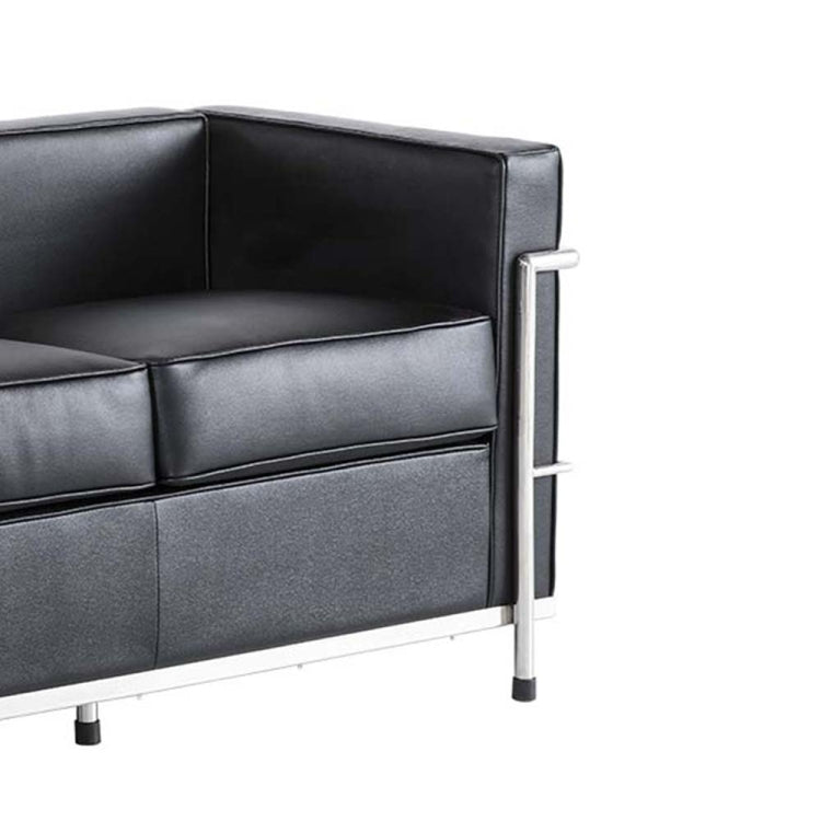 [UK Warehouse] SF202A Stainless Steel Frame PU Leather Sofa Living Room Lounge Sofa Double Sofa