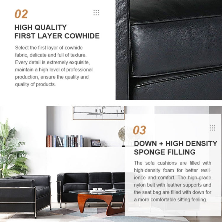 [UK Warehouse] SF202A Stainless Steel Frame PU Leather Sofa Living Room Lounge Sofa Double Sofa