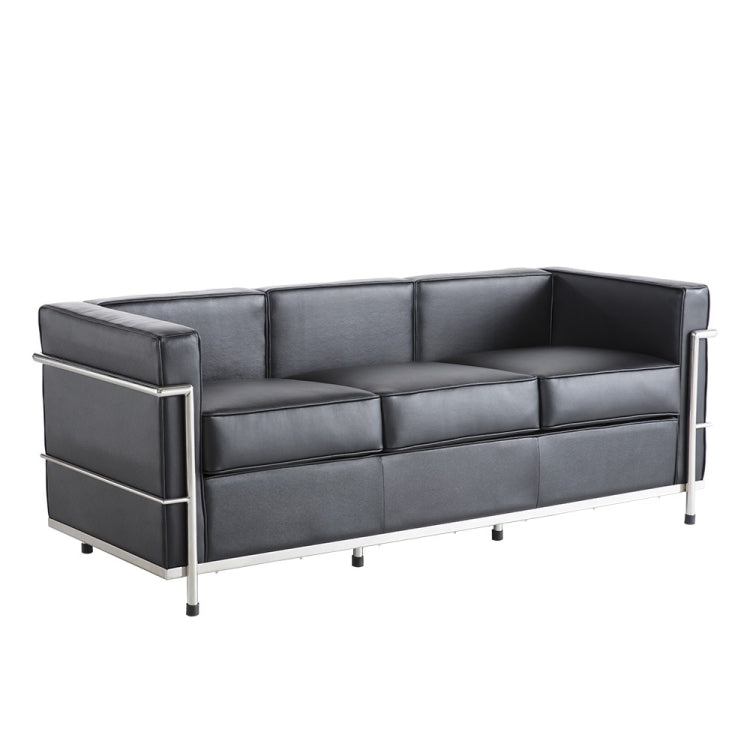 [UK Warehouse] SF203A Stainless Steel Frame PU Leather Sofa Living Room Lounge Sofa Three-seat Sofa