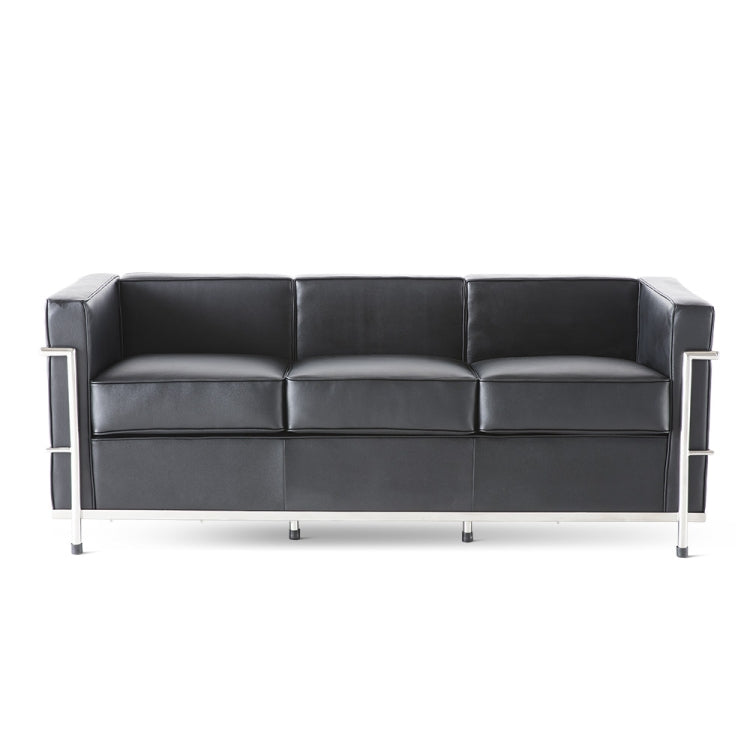 [UK Warehouse] SF203A Stainless Steel Frame PU Leather Sofa Living Room Lounge Sofa Three-seat Sofa