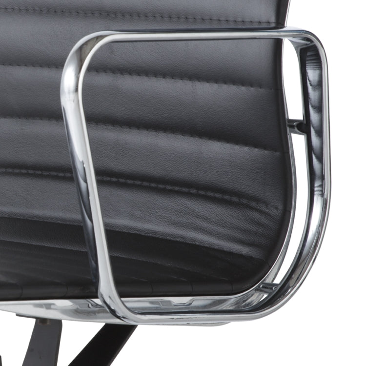 [US Warehouse] HJ202B Hyperboloid Design Rotatable Lifting Adjustable Office Chairs PU Leather Recliner with Armrests, Size: (90-100) x 63 x 59cm(Black)