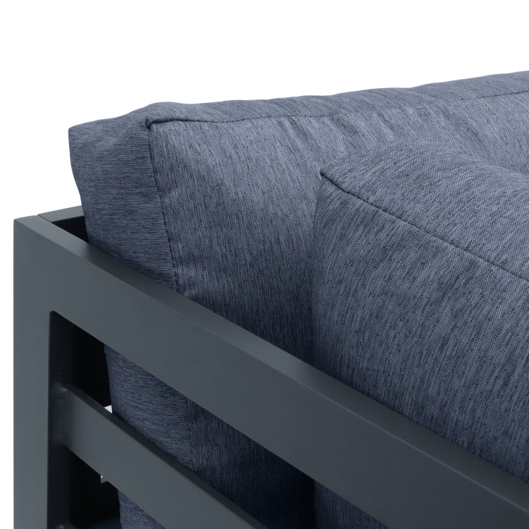 [US Warehouse] HW010A Stainless Steel Frame Fabric Soft Cushion Leisure Sofa L-shaped Sofa