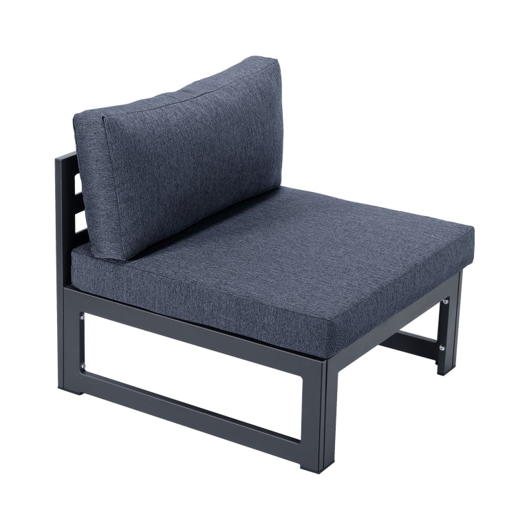 [US Warehouse] HW010B Stainless Steel Frame Fabric Soft Cushion Leisure Sofa without Armrest
