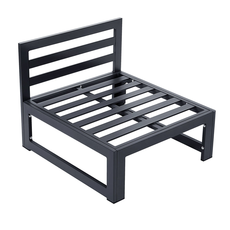 [US Warehouse] HW010B Stainless Steel Frame Fabric Soft Cushion Leisure Sofa without Armrest