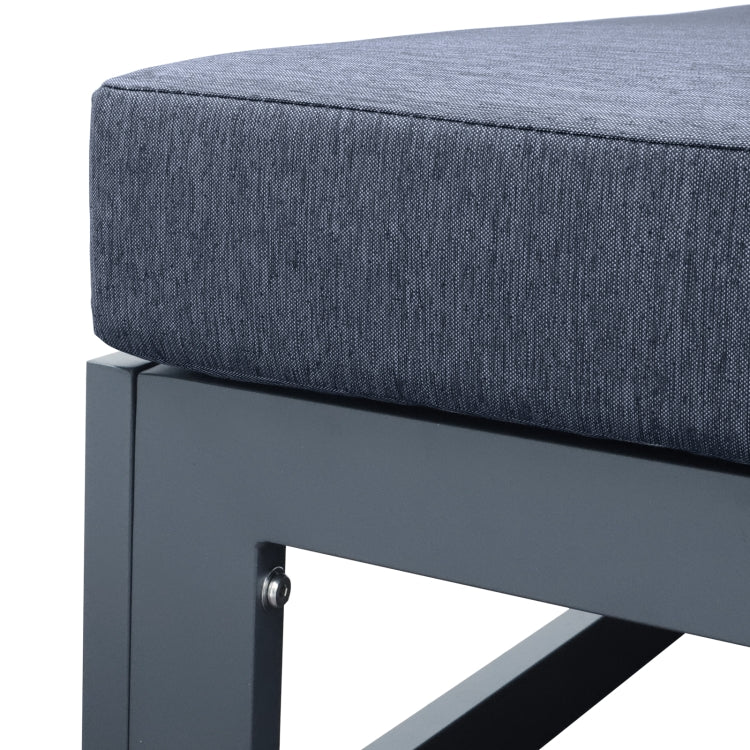 [US Warehouse] HW010B Stainless Steel Frame Fabric Soft Cushion Leisure Sofa without Armrest