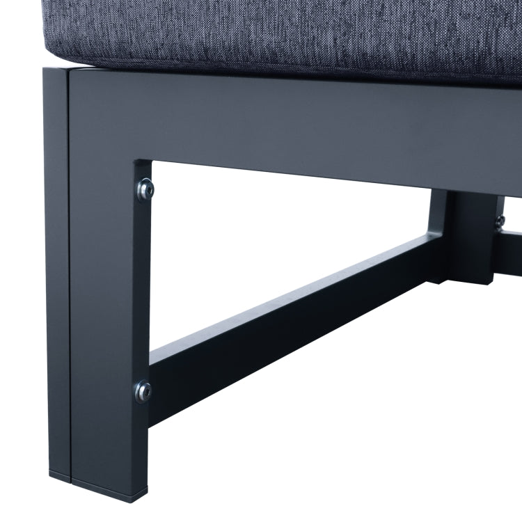[US Warehouse] HW010B Stainless Steel Frame Fabric Soft Cushion Leisure Sofa without Armrest
