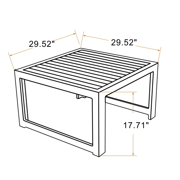 [US Warehouse] HW010F Stainless Steel Bar Square Coffee Table Simple Tea Table