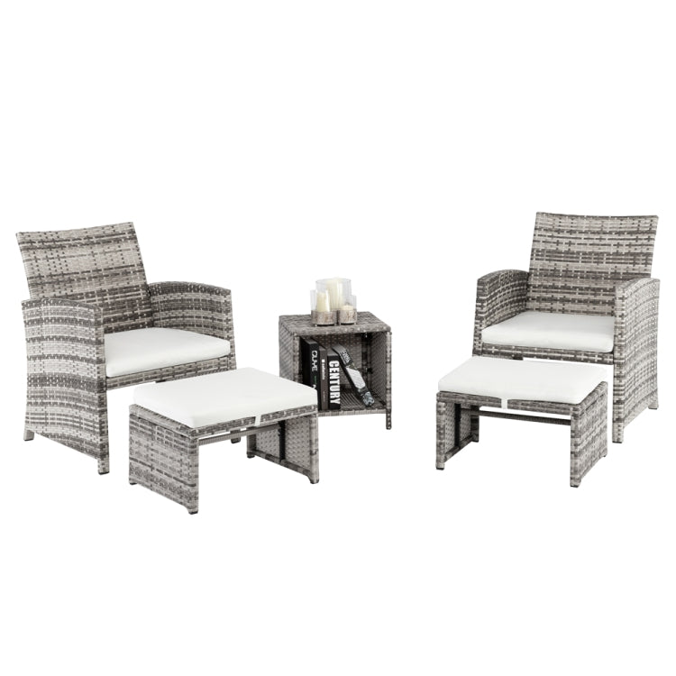 [US Warehouse] 5 PCS Weaving Rattan Gradient Combination Sofa