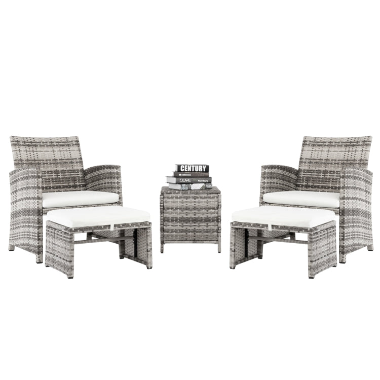 [US Warehouse] 5 PCS Weaving Rattan Gradient Combination Sofa