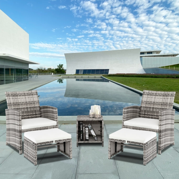 [US Warehouse] 5 PCS Weaving Rattan Gradient Combination Sofa