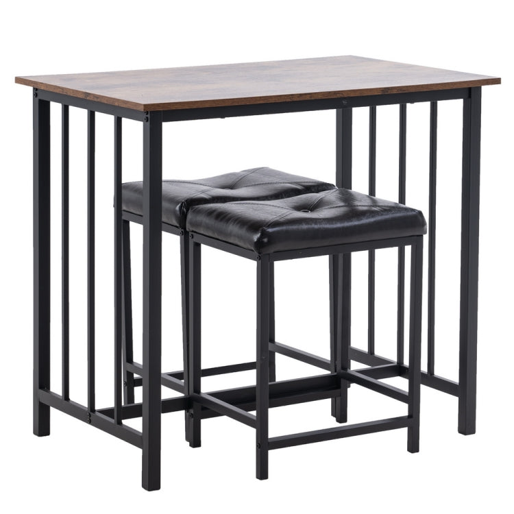 [US Warehouse] 3 PCS Wooden Dining Table Set, Size: 90x60x82cm