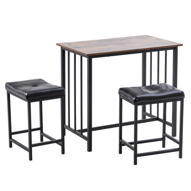 [US Warehouse] 3 PCS Wooden Dining Table Set, Size: 90x60x82cm