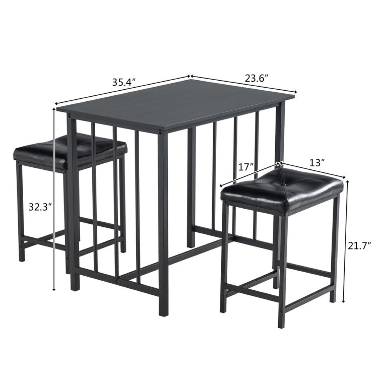 [US Warehouse] 3 in 1 PVC Dining Table Set, Size:  90x60x82cm