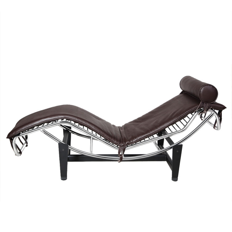 [UK Warehouse] LC806B Lazy Sofa Recliner Retro Classic Full-grain Leather Chaise Lounges (Dark Brown)