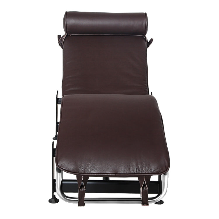 [UK Warehouse] LC806B Lazy Sofa Recliner Retro Classic Full-grain Leather Chaise Lounges (Dark Brown)