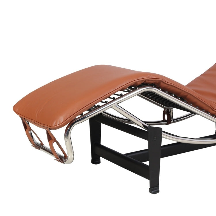[UK Warehouse] LC806B Lazy Sofa Recliner Retro Classic Full-grain Leather Chaise Lounges (Dark Brown)