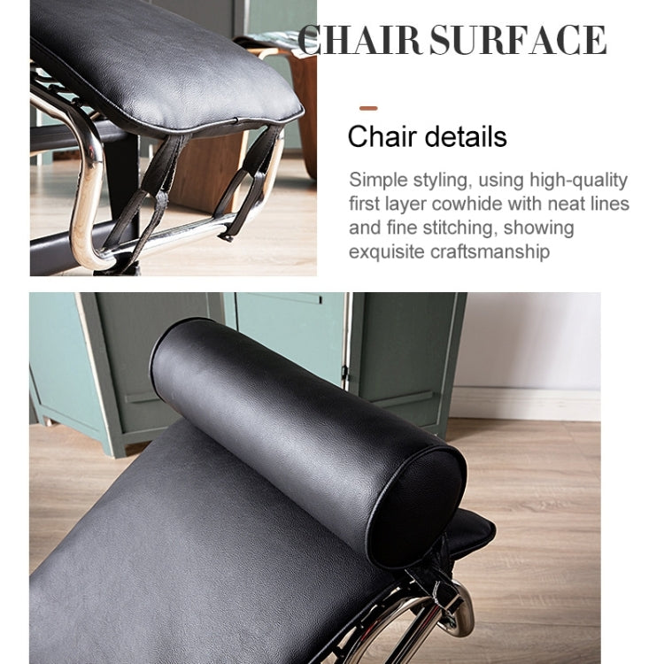 [UK Warehouse] LC806B Lazy Sofa Recliner Retro Classic Full-grain Leather Chaise Lounges (Dark Brown)