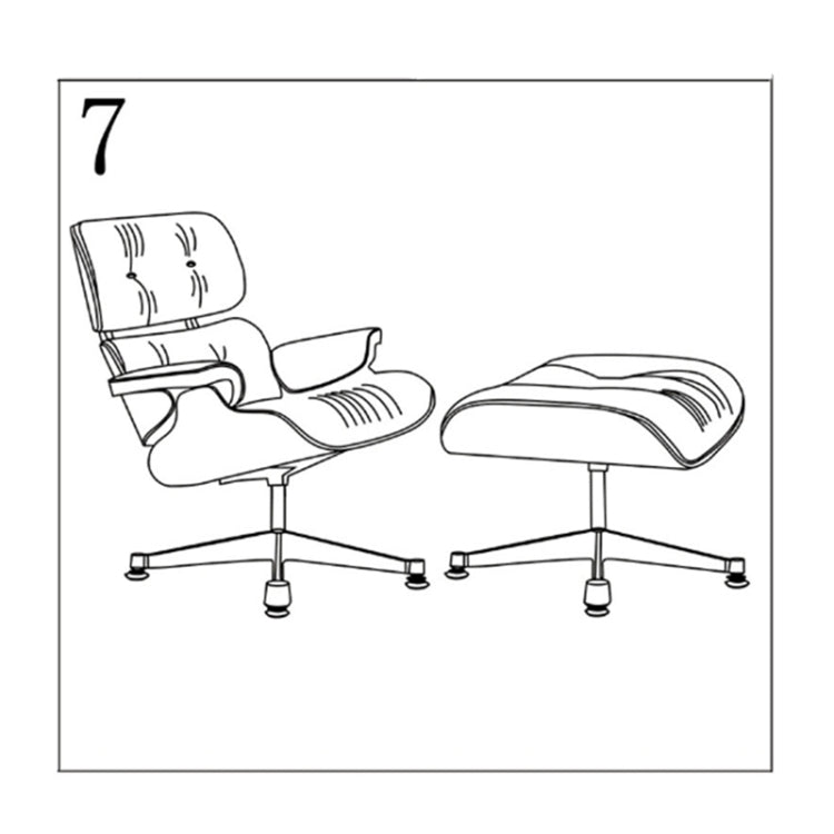 [UK Warehouse] TY-302 Simple Modern Leisure Full-grain Leather Lounge Chairs Dark Rosewood Wood Frame Office Chairs
