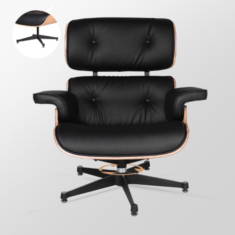 [UK Warehouse] TY-302 Simple Modern Leisure Full-grain Leather Lounge Chairs Dark Rosewood Wood Frame Office Chairs