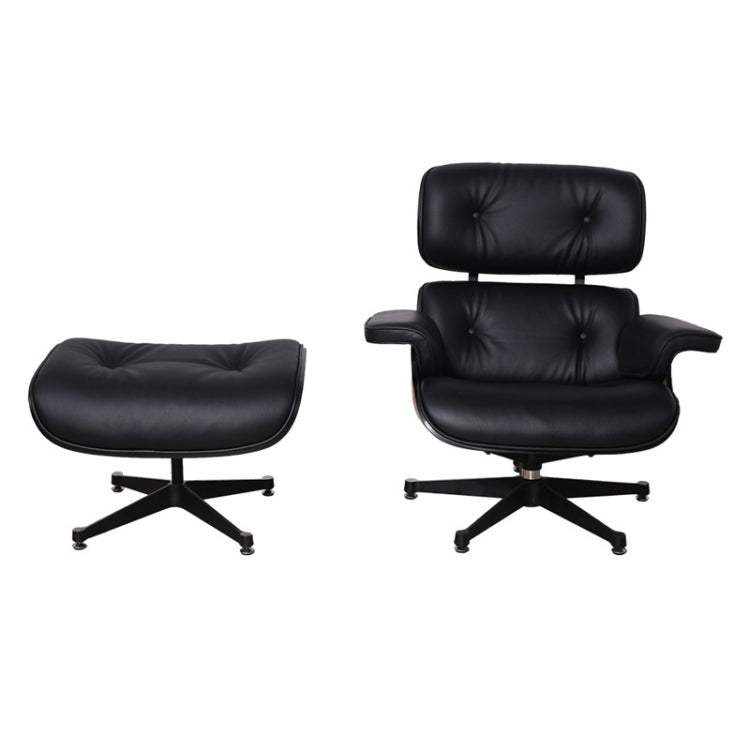 [UK Warehouse] TY-311 Simple Modern Leisure Full-grain Leather Lounge Chairs Full Blackboard Wood Frame Office Chairs