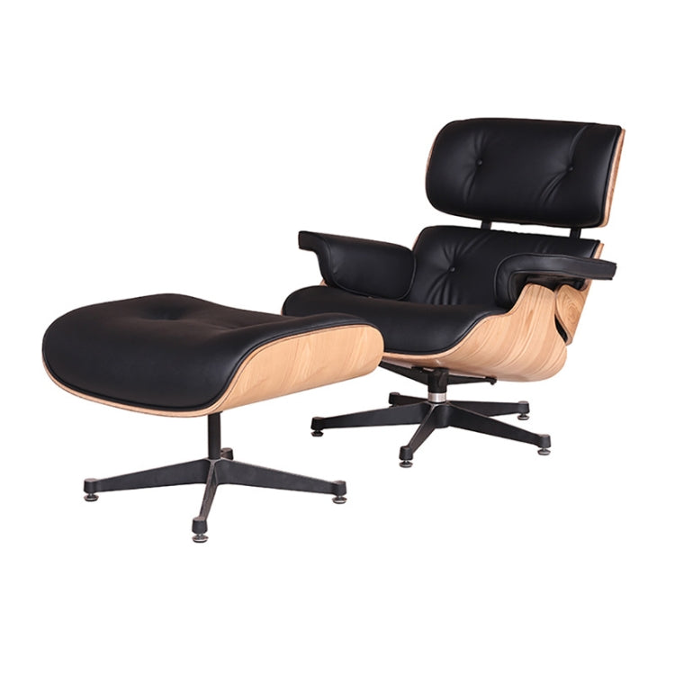 [UK Warehouse] TY-315 Simple Modern Leisure Full-grain Leather Lounge Chairs Fraxinus Mandshurica Wood Frame Office Chairs
