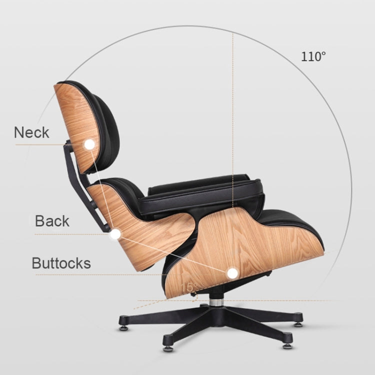 [UK Warehouse] TY-315 Simple Modern Leisure Full-grain Leather Lounge Chairs Fraxinus Mandshurica Wood Frame Office Chairs