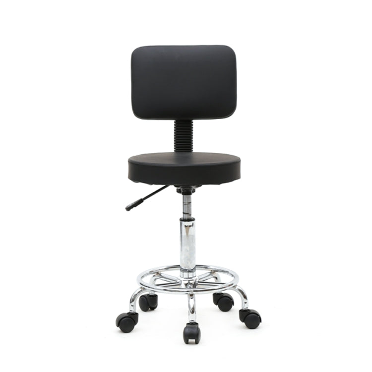 [US Warehouse] Round Shape Adjustable Salon Stool with Back(Black)