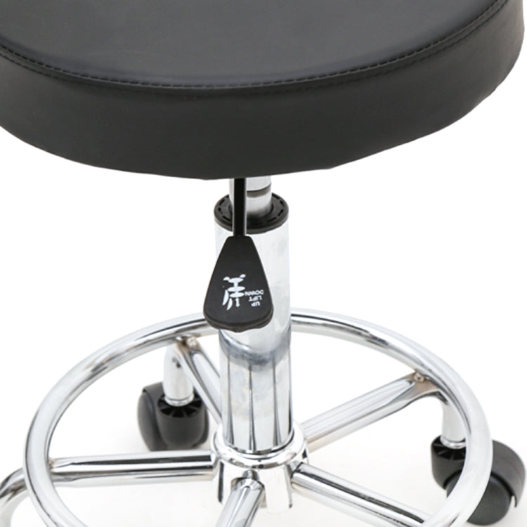 [US Warehouse] Round Shape Adjustable Salon Stool with Back(Black)