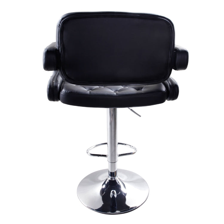 [US Warehouse] 2 PCS Adjustable Square Backrest Button Design Bar Stools with Disk Armrest(Black)