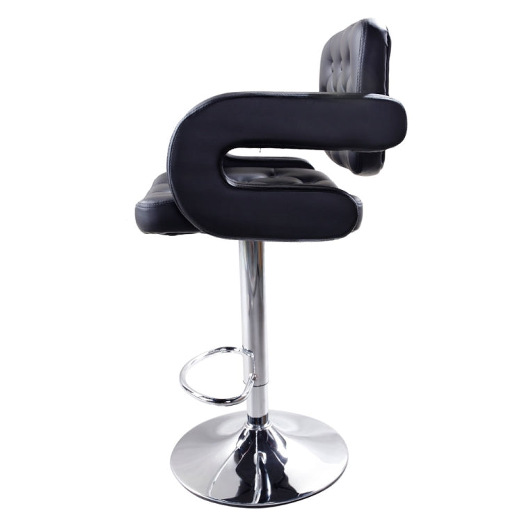 [US Warehouse] 2 PCS Adjustable Square Backrest Button Design Bar Stools with Disk Armrest(Black)